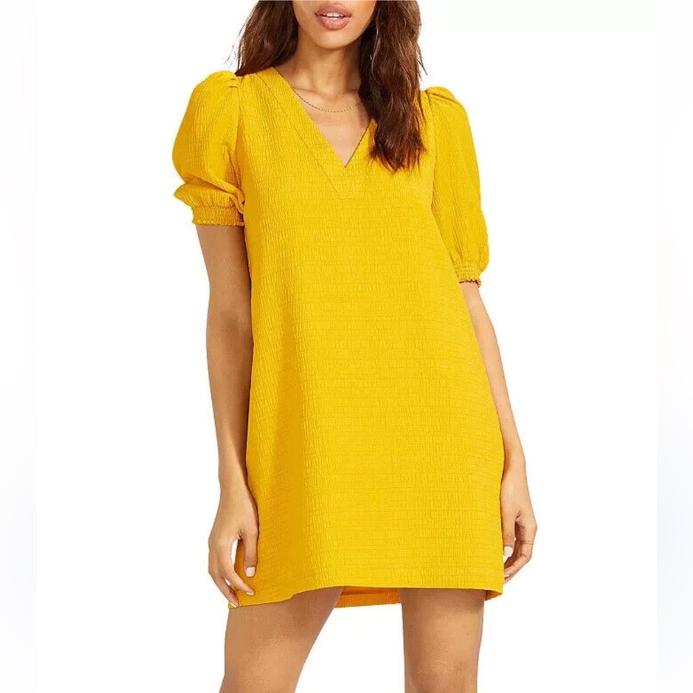 BB Dakota by Steve Madden Yellow Puff Sleeve Mini Sundress